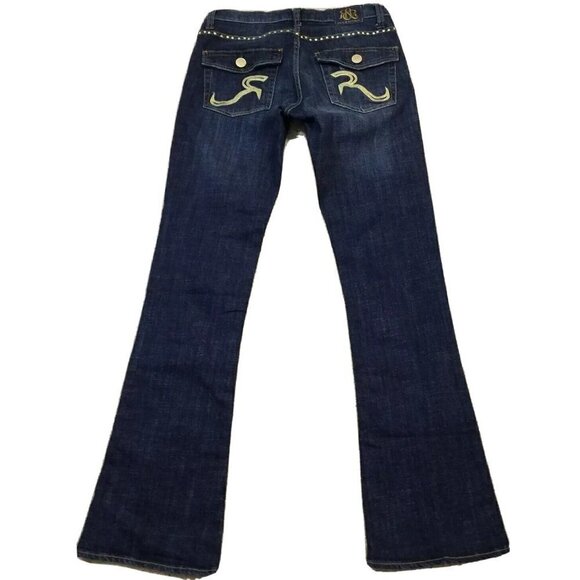 Rock Republic ~Women's Size 6M~Blu Denim Boot Cut "Kasandra" Jeans w/Gold Stud. - Picture 5 of 12